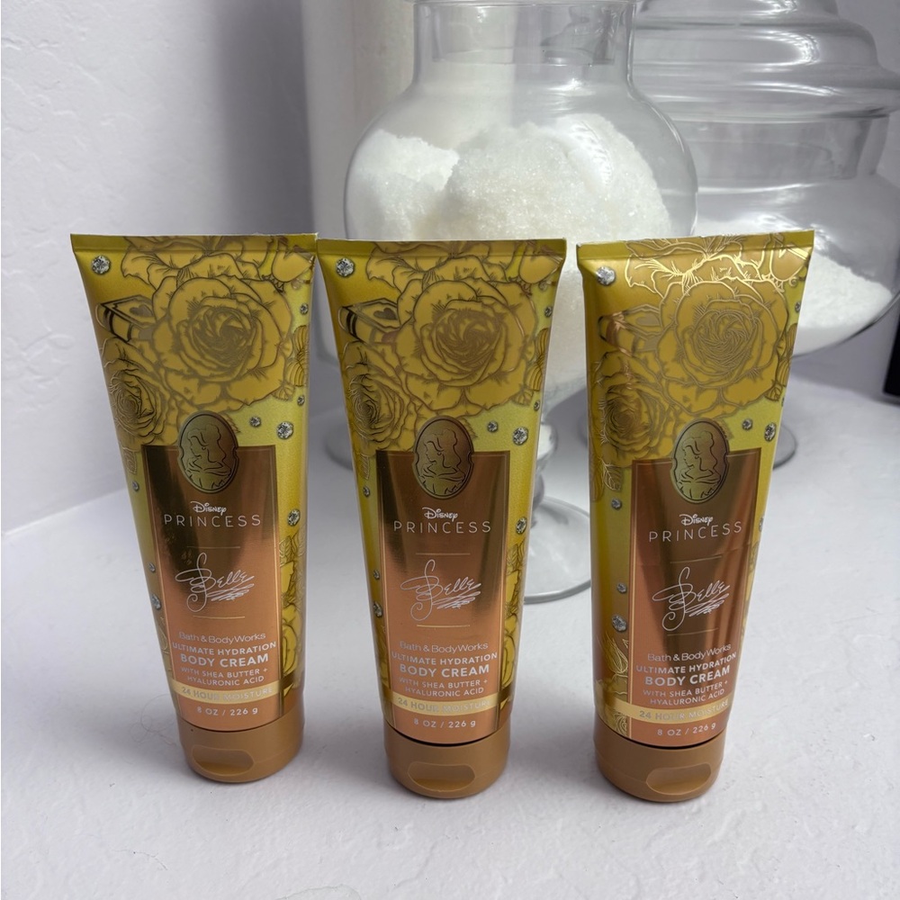 3 Belle Disney Princess Ultimate Hydration Body Cream 8 oz Bath & Body Works NEW